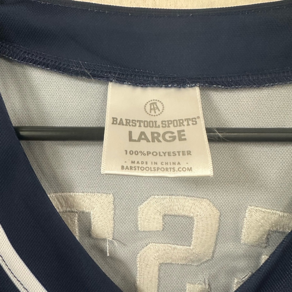 Barstool Sports Baseball Jersey Men’s Size Large Blue Button Up Heavy Duty - Picture 4 of 9